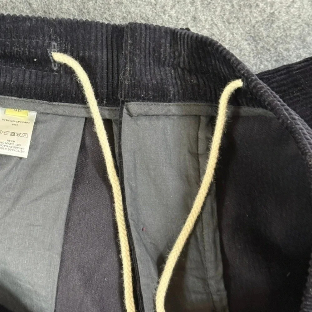De Bonne Facture Navy Blue Corduroy Easy Trousers France Mens Size 46 US 32x30
